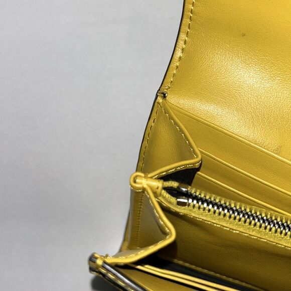 Authentic Fendi Leather Yellow & Brown FF Continental Long Wallet. - Picture 8 of 17